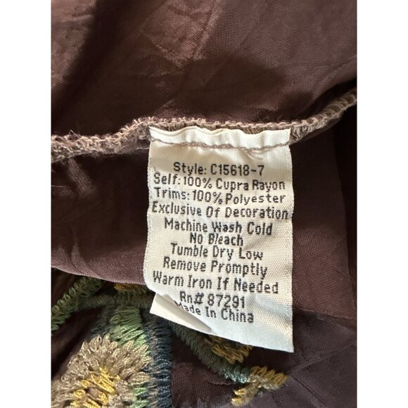 Johnny Was Size XL RUNS LARGE Womens Embroidered Pattern Semi-sheer Top Peacock - Picture 6 of 7